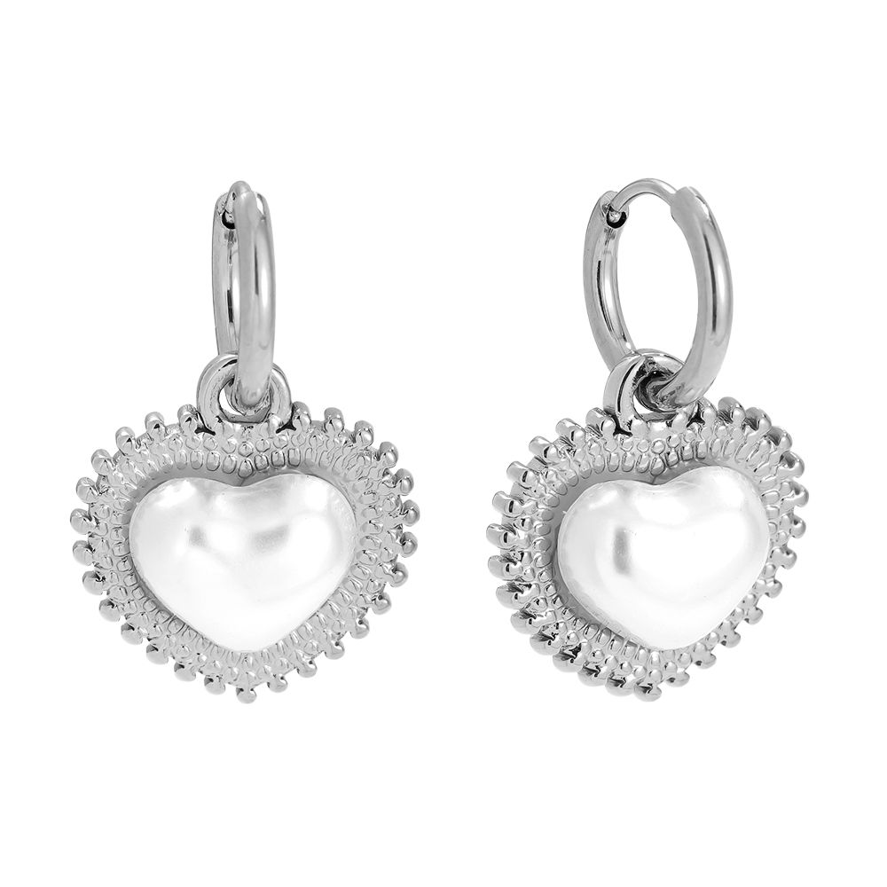 Pearl Heart Amore Earrings 14K Plated